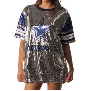 SEQUIN DALLAS COWBOY JERSEY DRESS